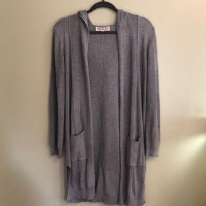 Pink Rose long hooded cardigan